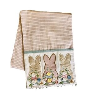 Pier 1 Easter Bunny Table Runner Boho Excellent 13x72 Inches